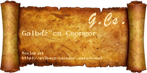 Galbács Csongor névjegykártya